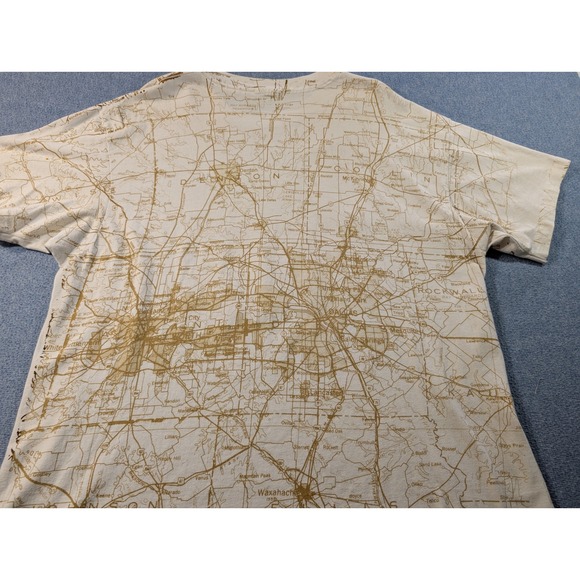 Vintage The Great Life Texas All Over Map Print T-Shirt Dallas Fort Worth Men L - Picture 6 of 8